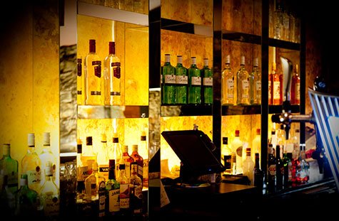 Exotic vodkas, whiskeys and gins on offer